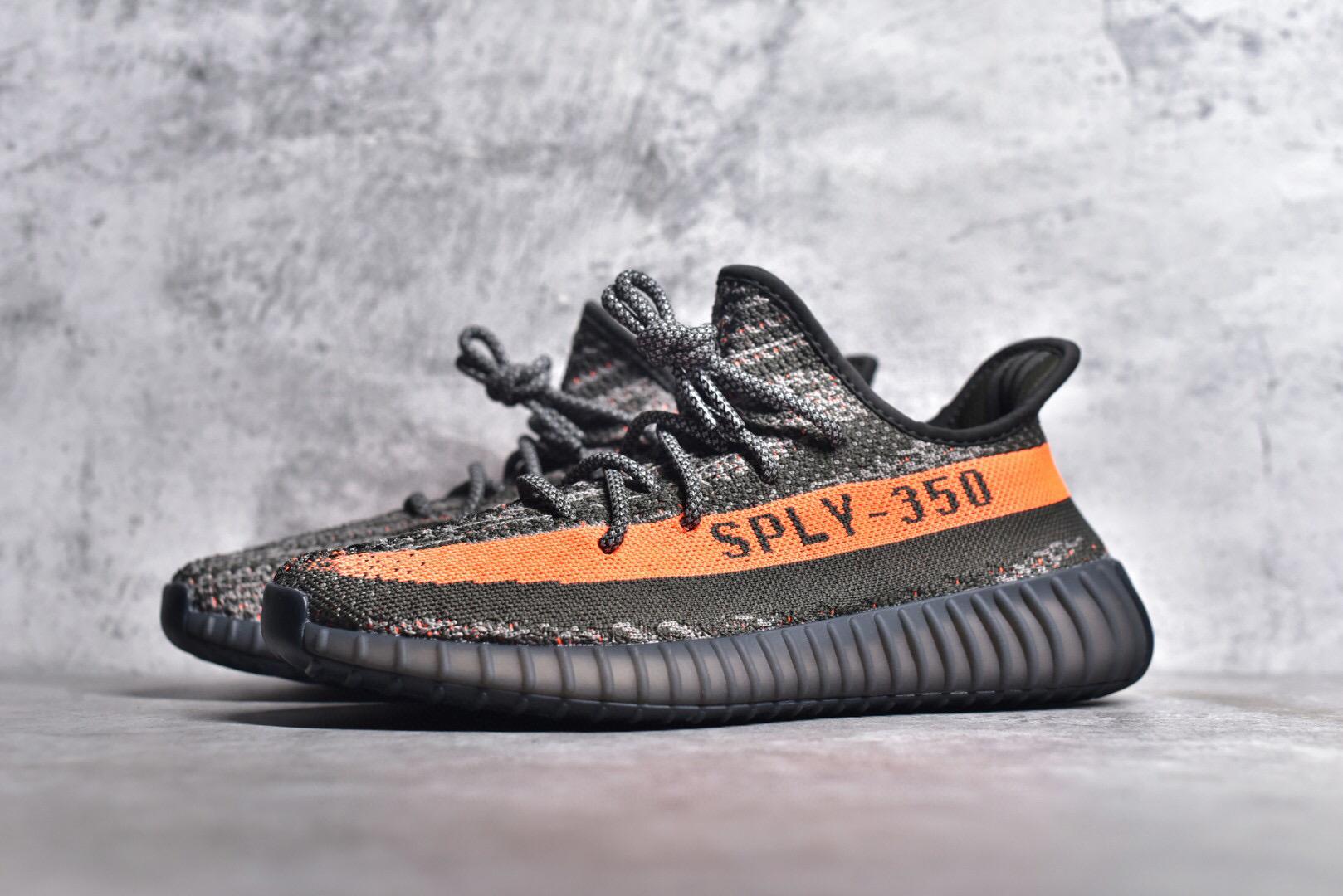 阿迪达斯灰橙暗黑adidasyeezy350v2boostcarbonbeluga30椰子运动鞋