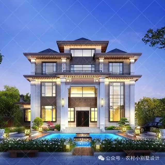 带电梯+复试客厅+三层新中式别墅,18套三层新中式带电梯自建房 - 知乎