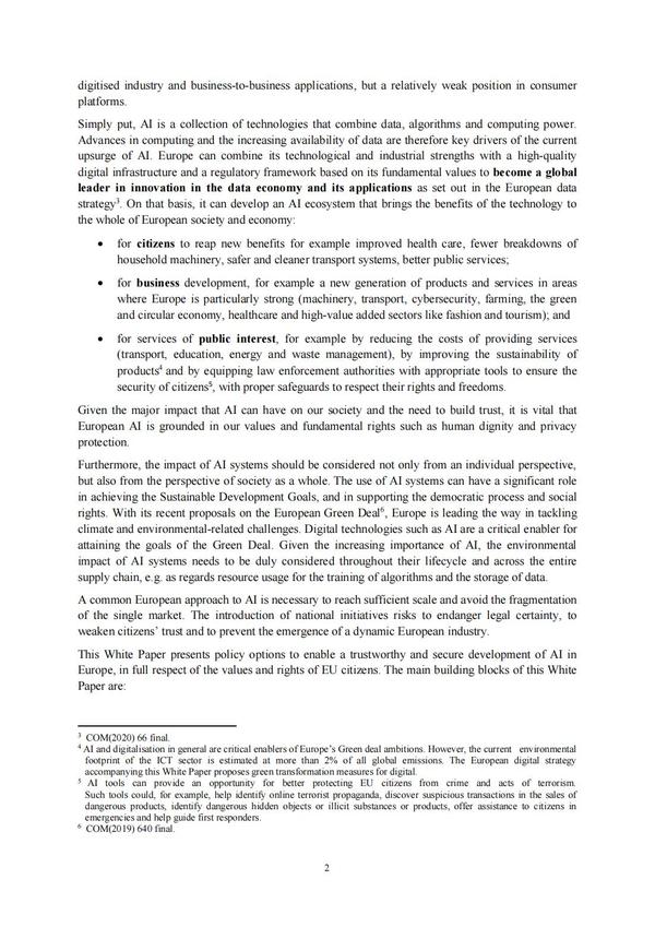 White paper On Artificial Intelligence A European approach to excellence and trust 知乎