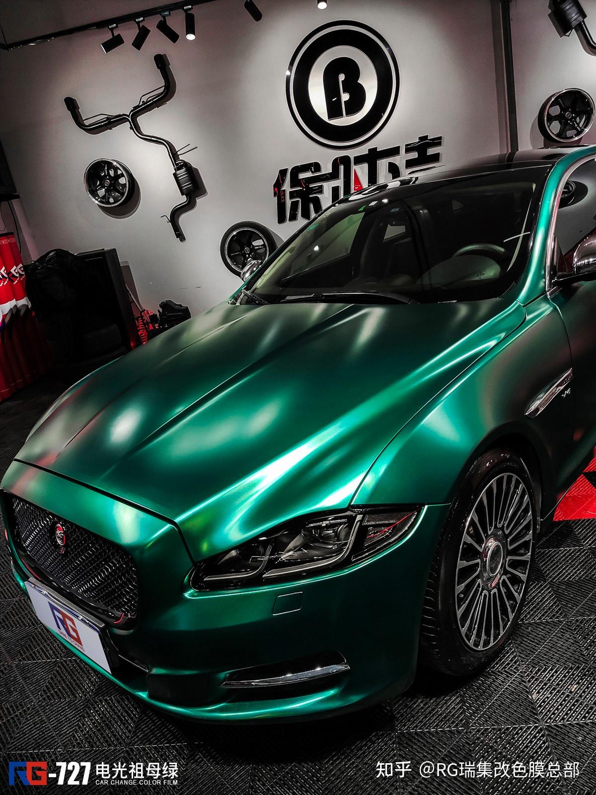 贴膜,小编今天给大家推出的是全网最新的捷豹xj车身改色膜电光祖母绿