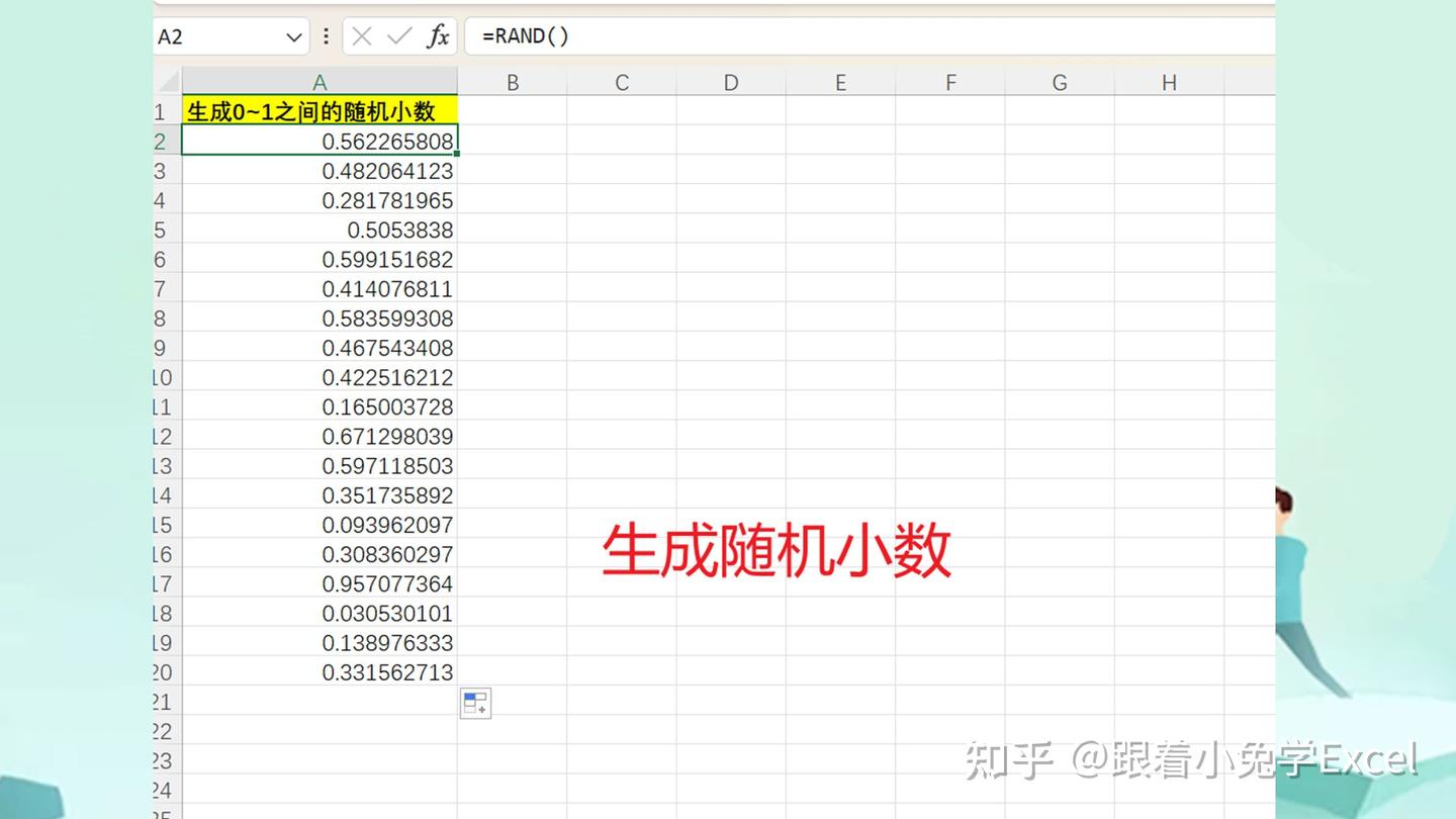 如何在Excel表格中生成指定范围的随机数？ - 知乎
