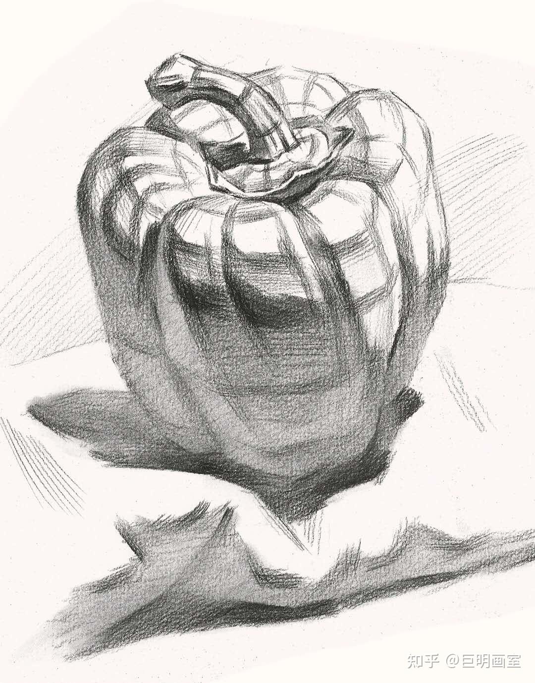 素描静物菜椒
