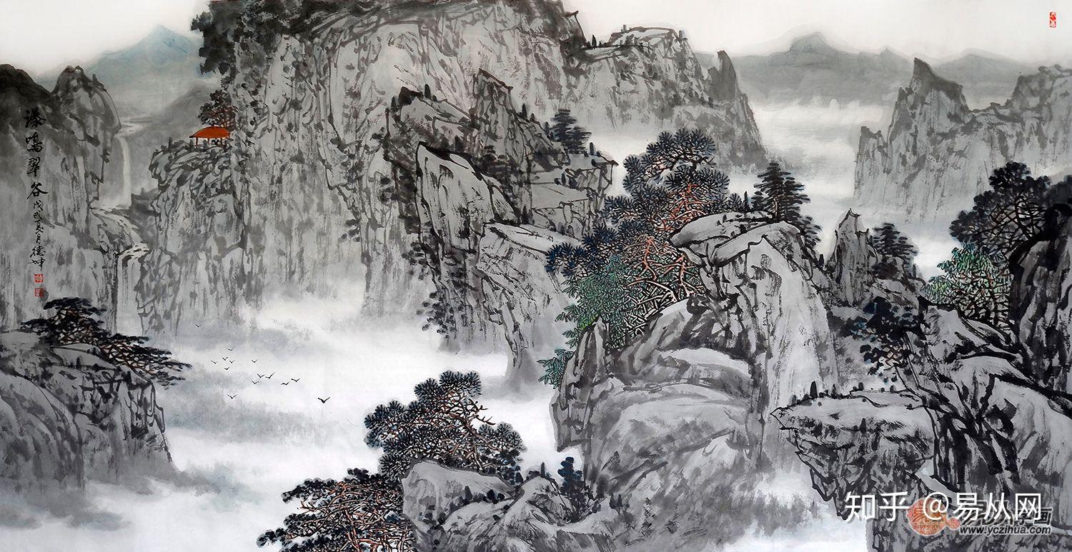 寄情山水感受当代画家林德坤笔下的写意山水画作品