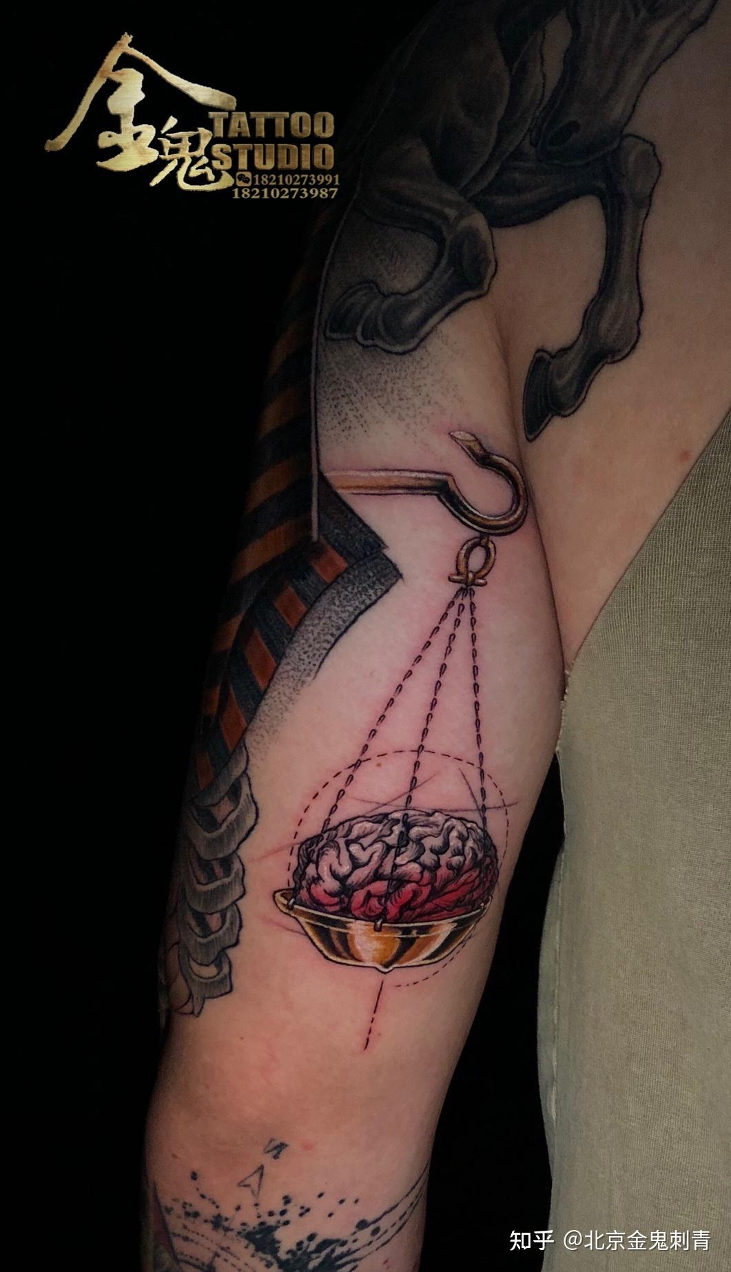 最古老的埃及神之一 阿努比斯 天秤—平衡 烈马 tattoo by 海燕