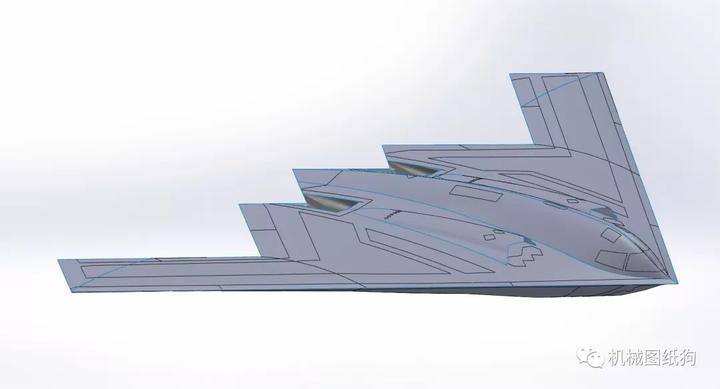 飞行模型b2轰炸机模型3d图纸igs格式xt