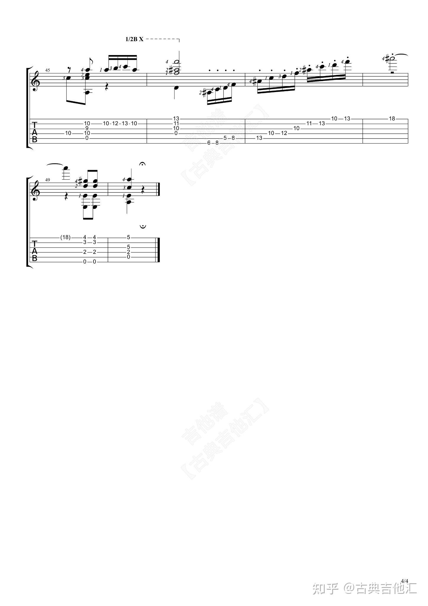 《练习曲No.6》,泰雷加（六线谱 调六线吉他谱-虫虫吉他谱免费下载