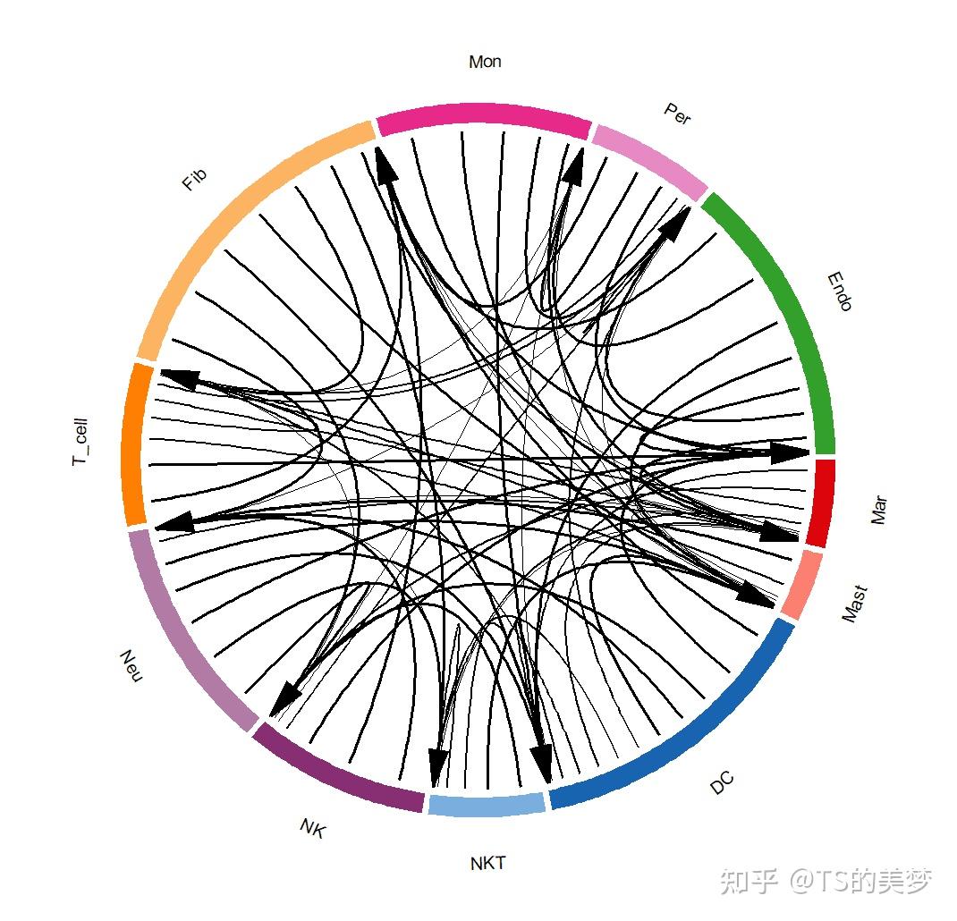 R语言弦图绘制-(单细胞互作弦图) - 知乎