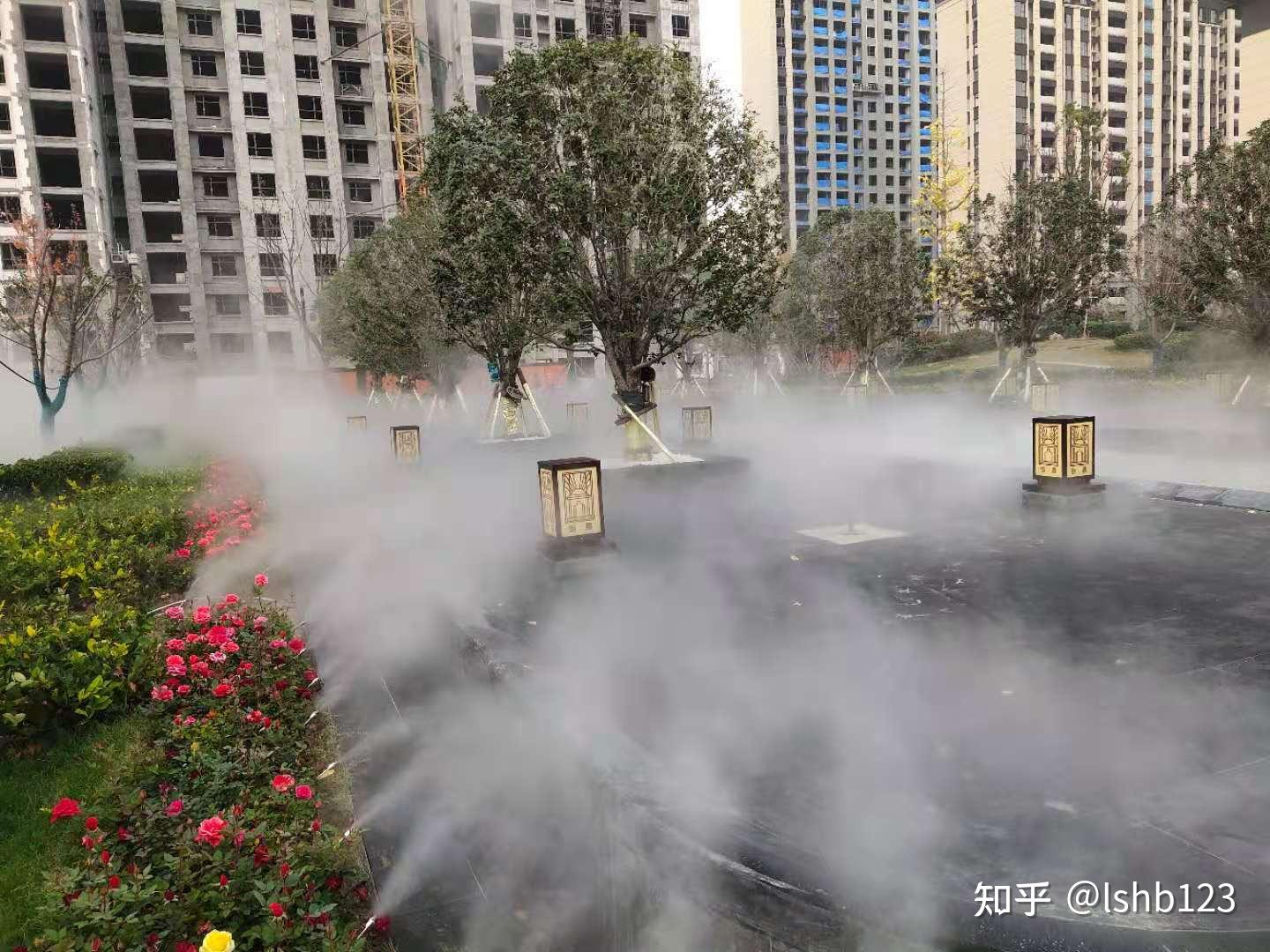 人造雾设备景观造雾系统郑州小区造雾机河南绿森