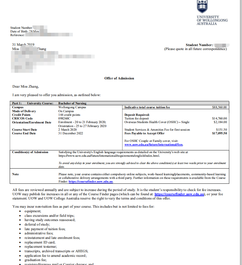 卧龙岗大学offer我是魔力教育jenny老师,我是澳洲留学信息小灵通,我跟