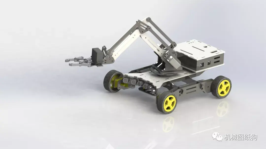 【机器人】uirs 3dof机械臂小车模型3d图纸 solidworks设计