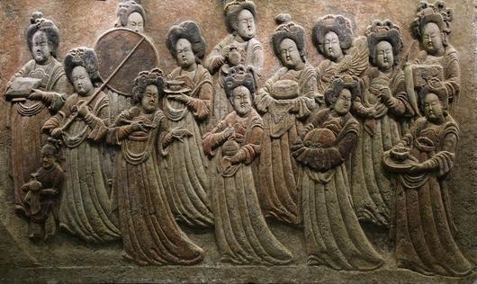 白石彩绘散乐图浮雕赏析穿越千年的另类审美