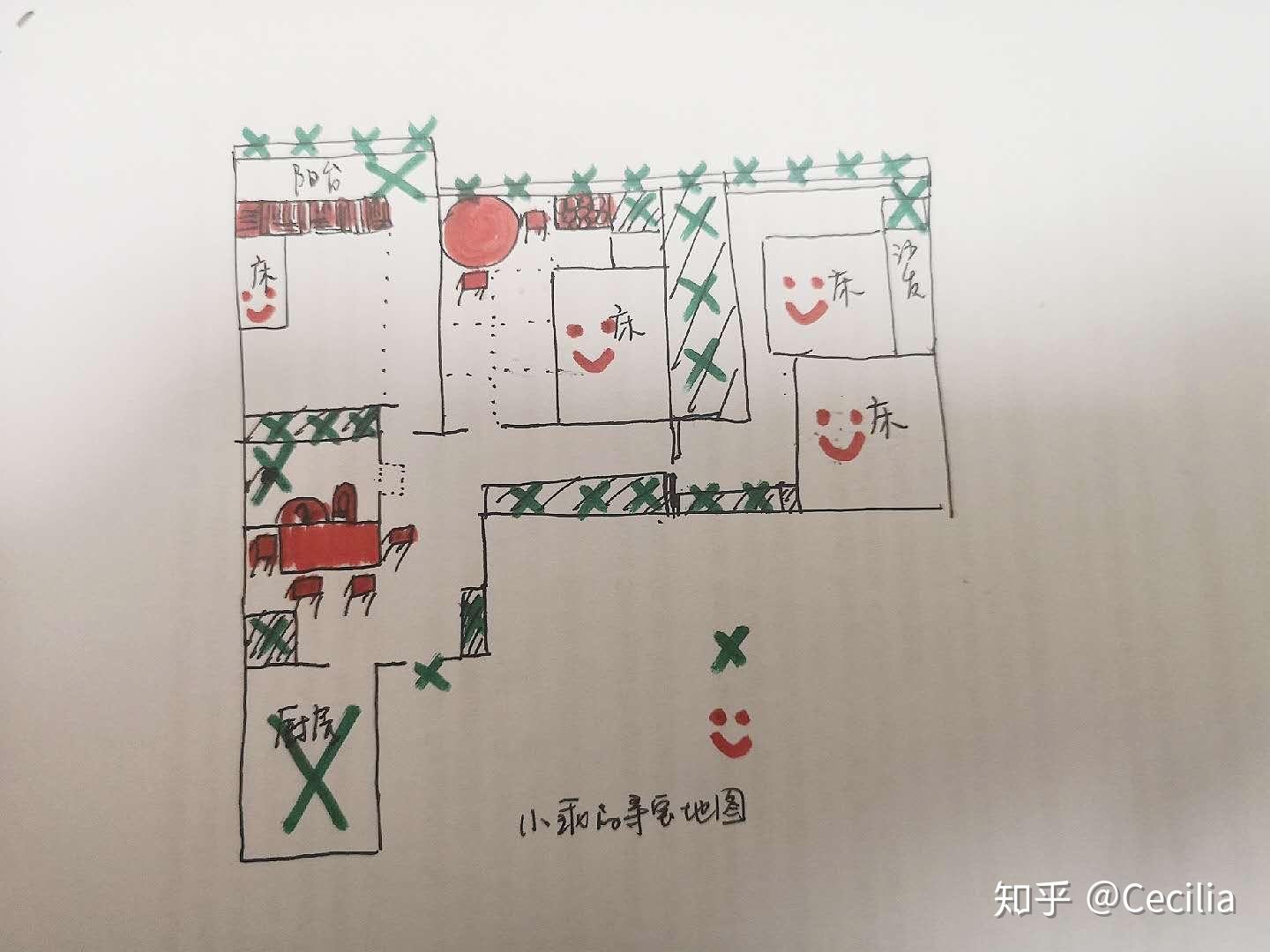 给孩子们画了两张「寻宝地图」