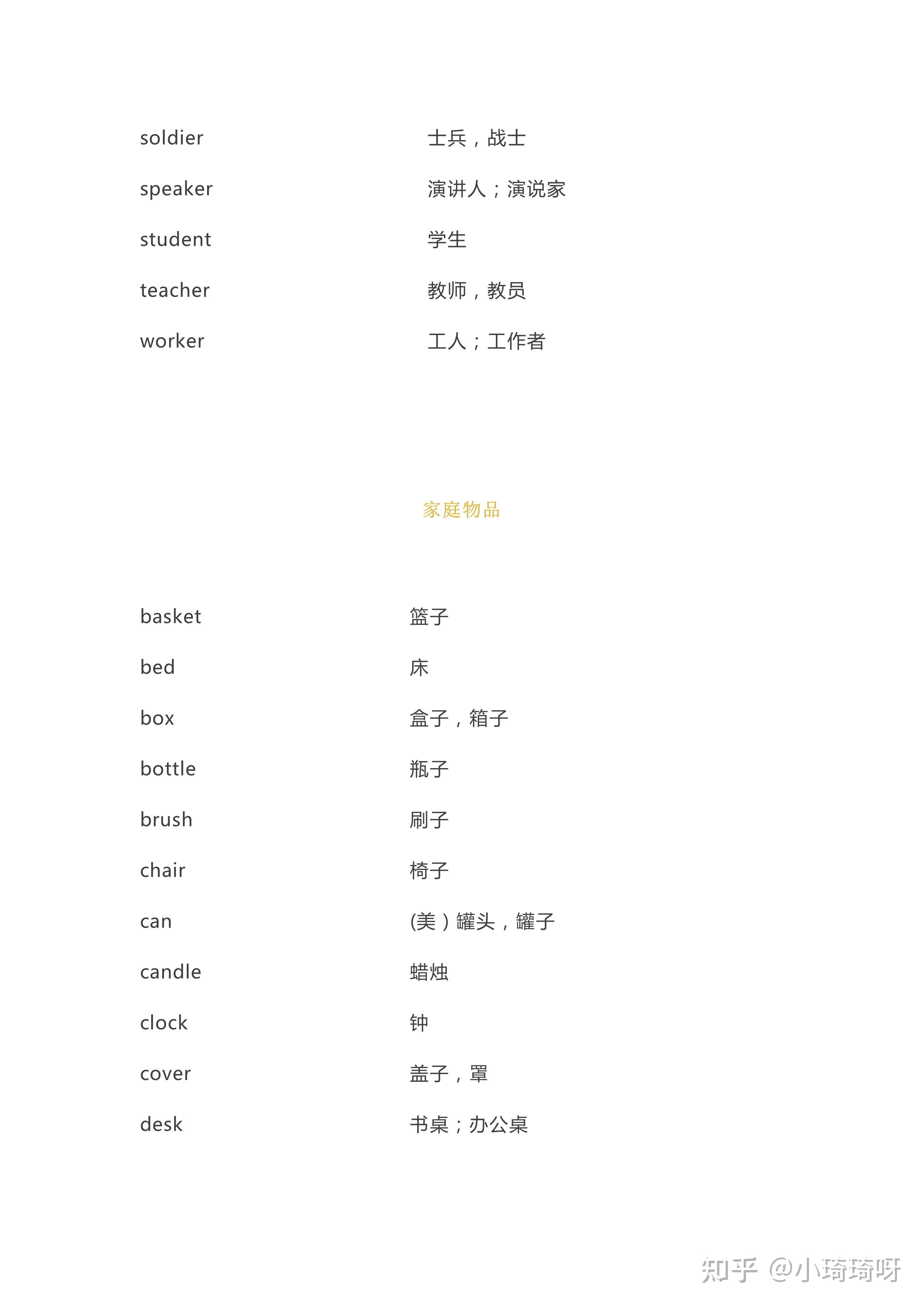 词汇分类速记表,收藏起来! - 知乎