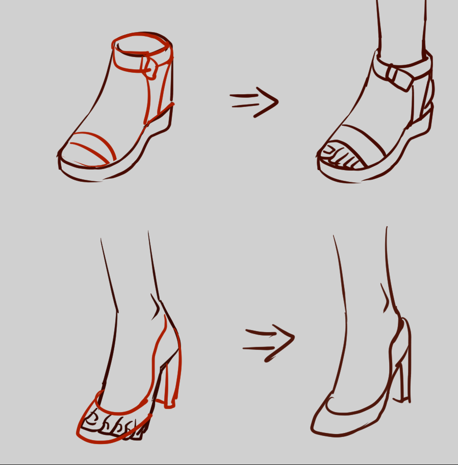 绘画干货6步教你学会各类动漫鞋子的绘画技巧