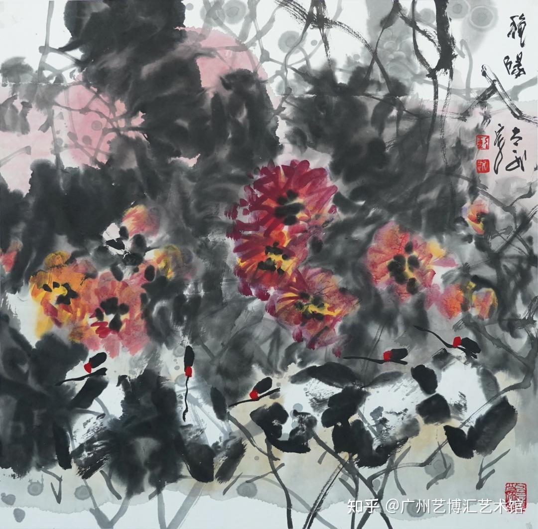 风拂灵感动心旌评彭太武水墨画