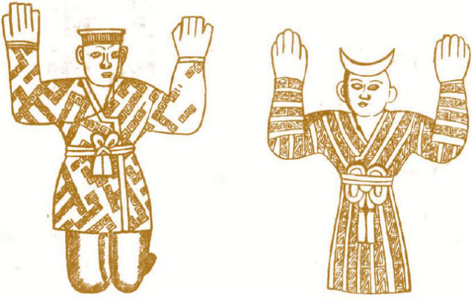 春秋山西侯马出土陶范一穿胡服的像除深衣生胡服外,还为如戴风兜帽学