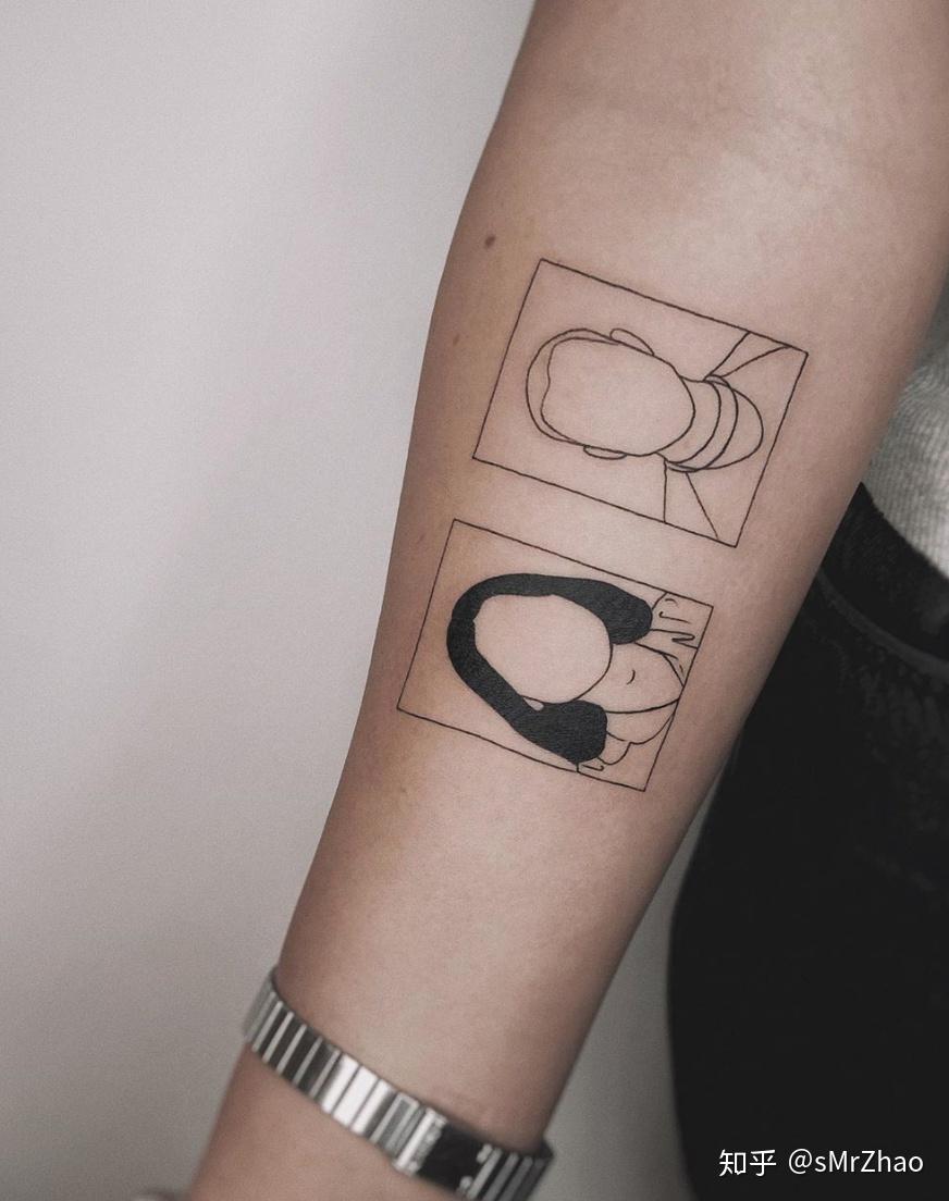 smrzhao纹身推荐第206期黑白线条以色列简洁现代纹身