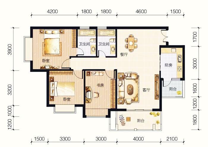 配图3张,欢迎阅读】 上一次谈了户型图的尺寸,这次来说说平面布局吧