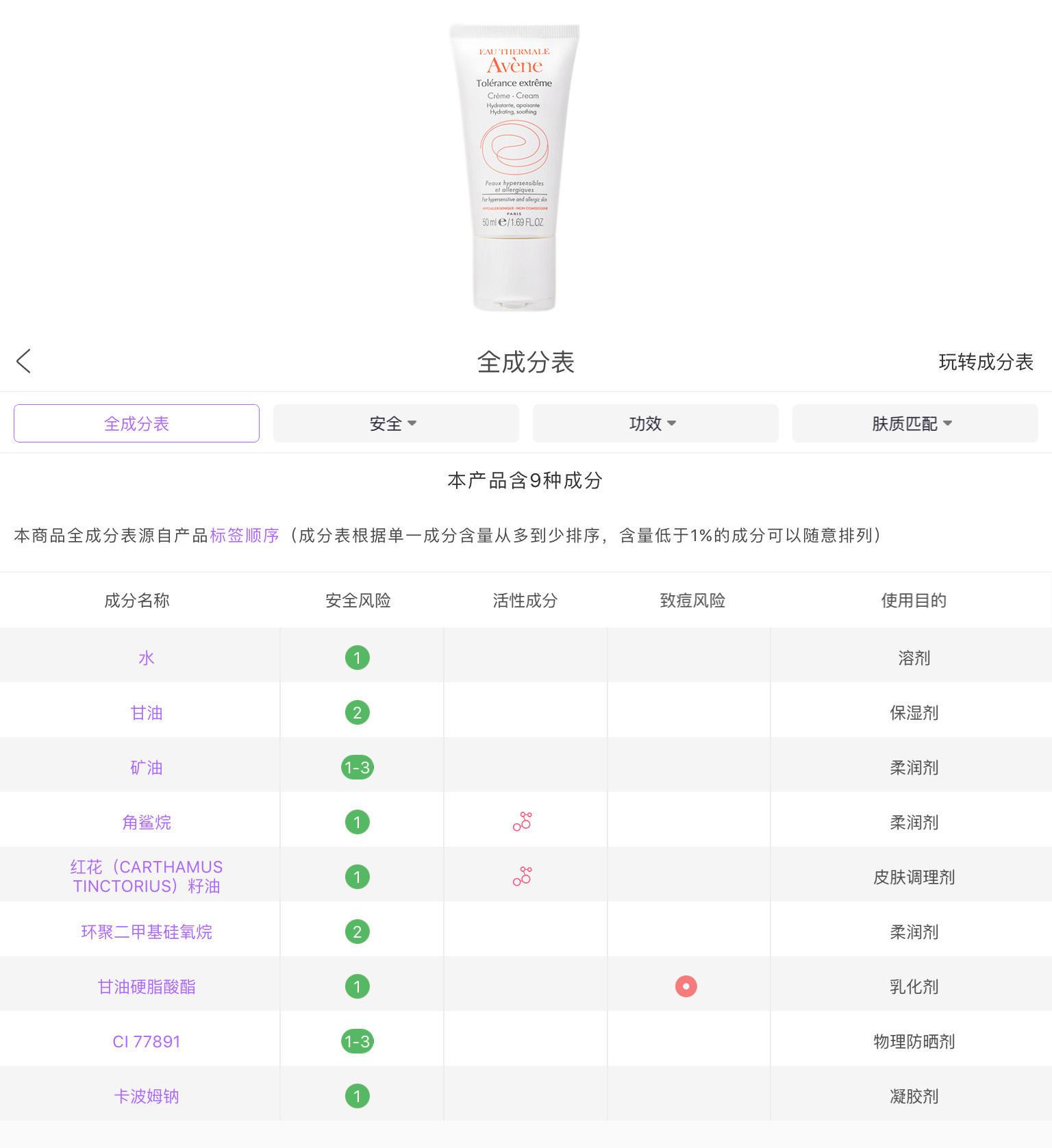 9,雅漾舒缓特护面霜