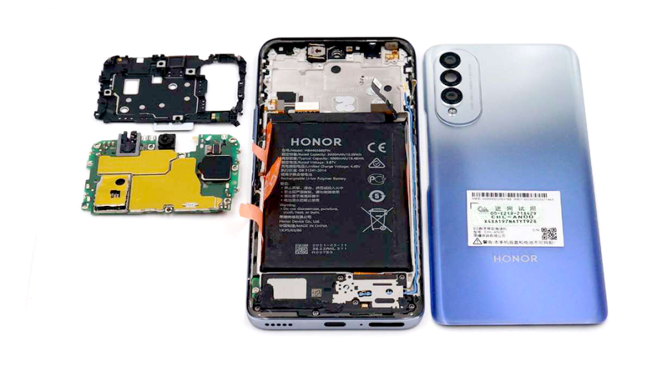 拆解报告荣耀x20seoppoa74海外版红米note10pro