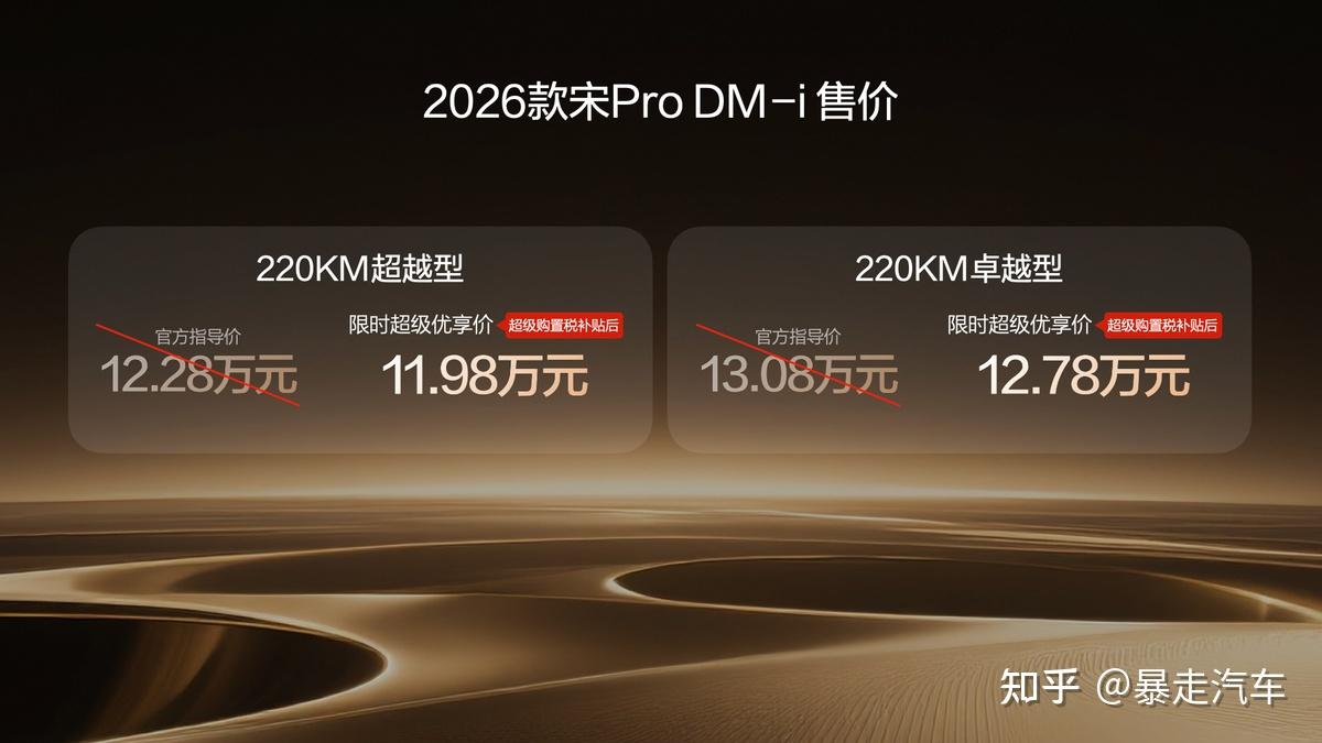 2026款宋Pro DM-i 220km版上市,限时优享价9.98万元起