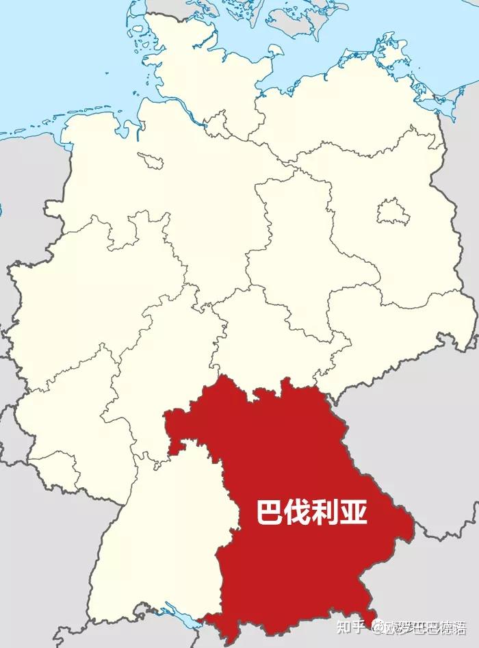 巴伐利亚州地图中文图片