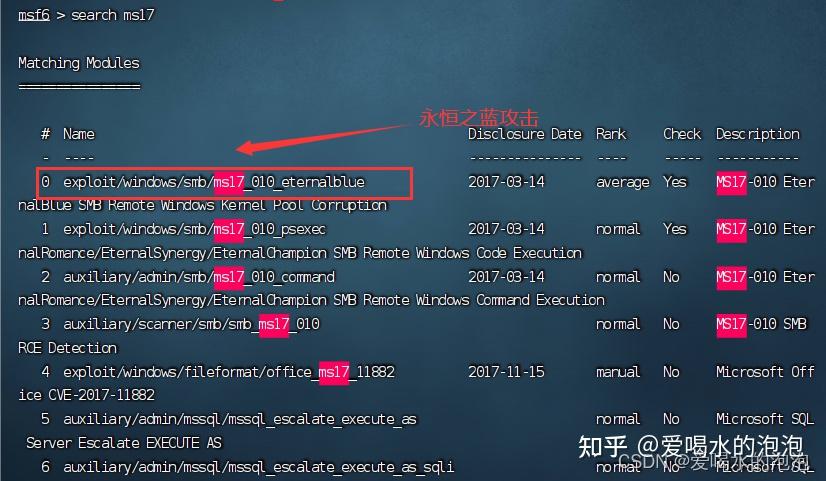 msfconsole中永恒之蓝的操作与应用 - 知乎