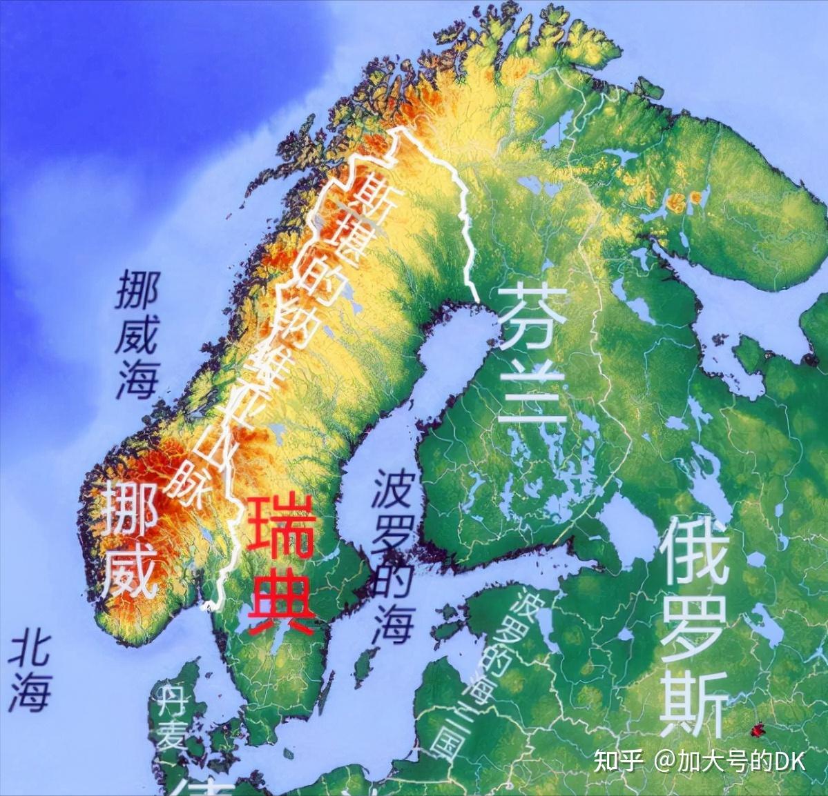 挪威地图高清中文版