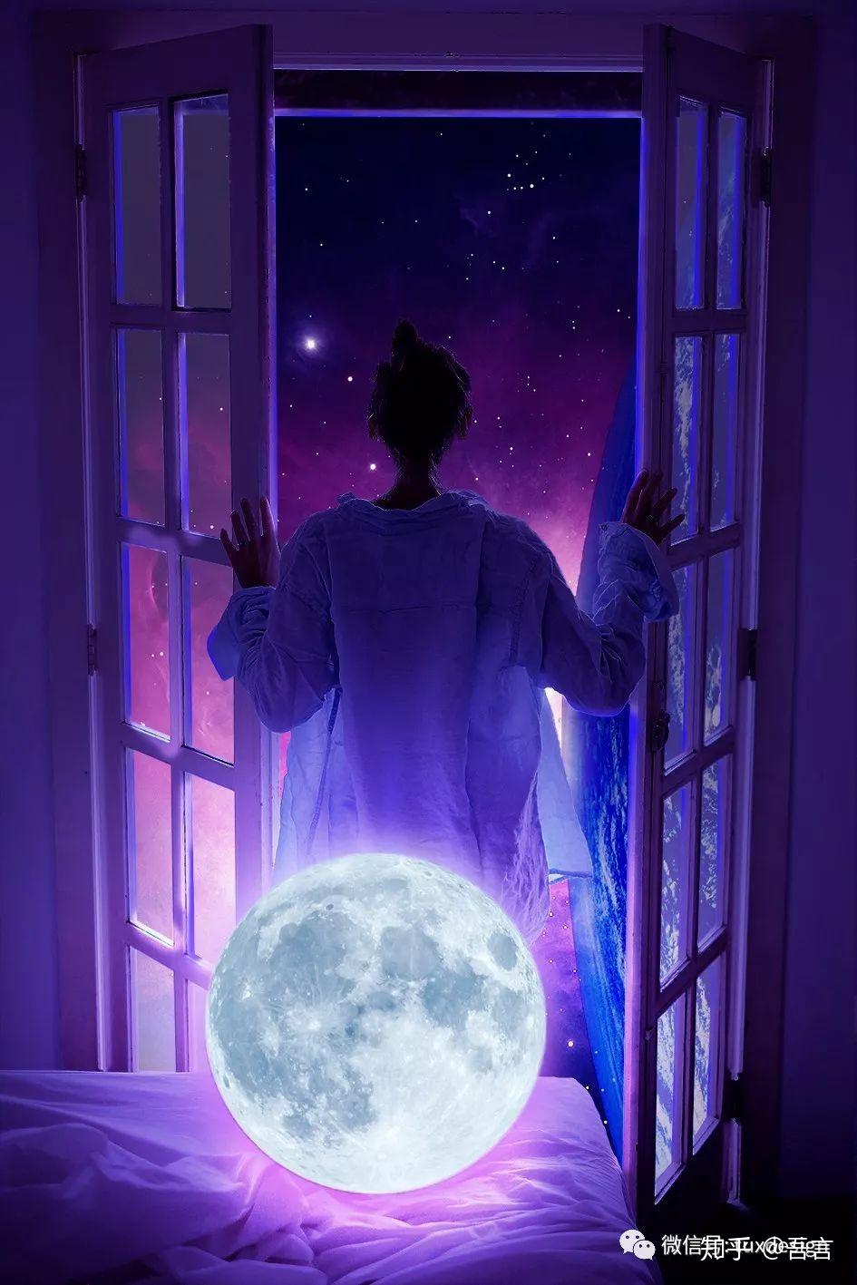 ps教程夜深人静时佳人倚窗独赏璀璨星河美景