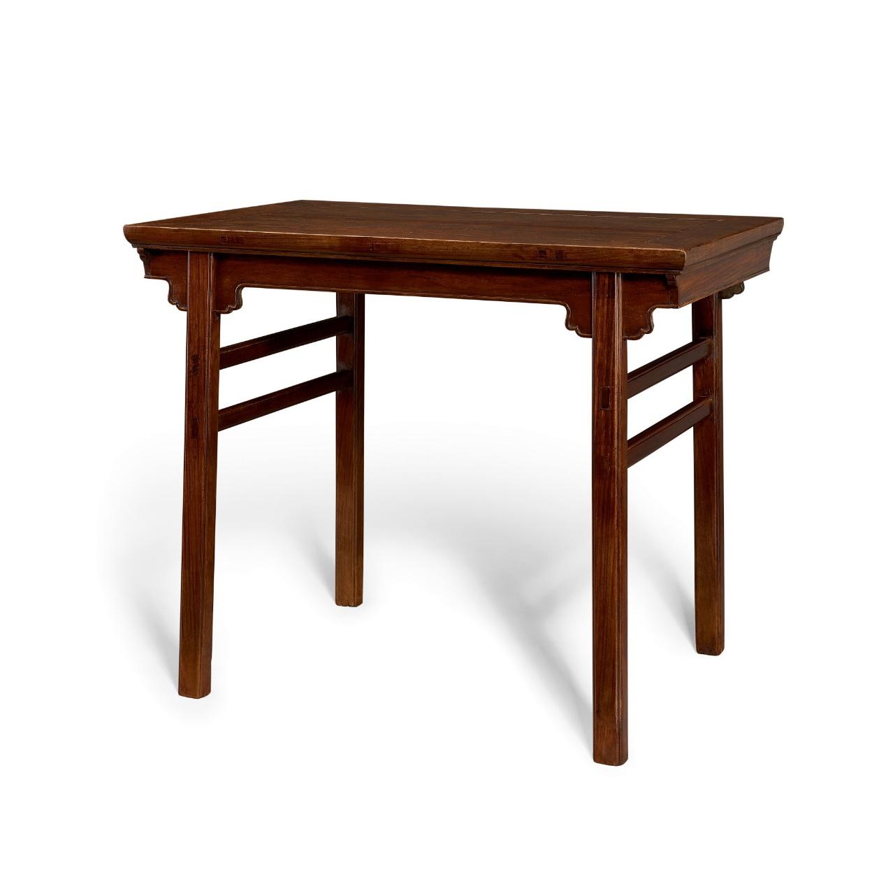 拉开木栓可拆卸十七世纪黄花梨行军桌