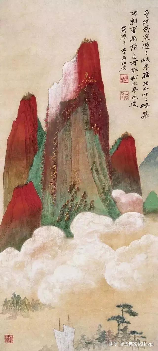 张大千青绿山水画，真消暑！ - 知乎