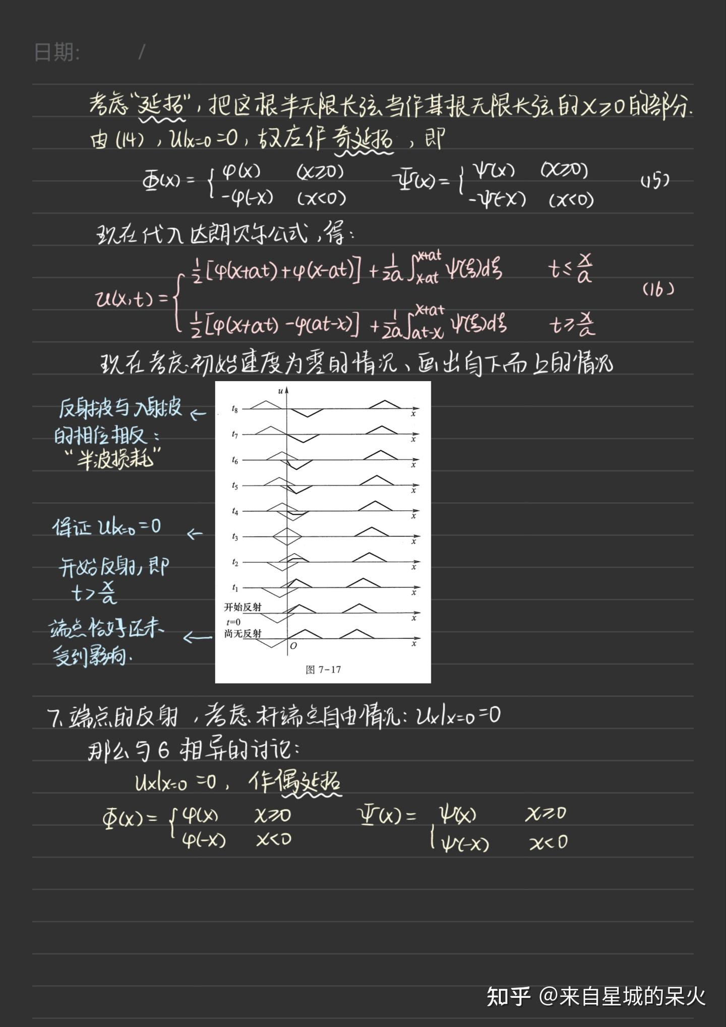 数学物理方程-行波法 达朗贝尔公式 解波动方程 - 知乎