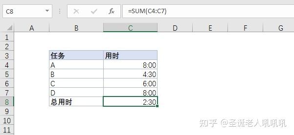 excel日期和时间时间的加减运算