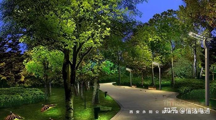 西安永阳公园灯光亮化工程案例信达电通