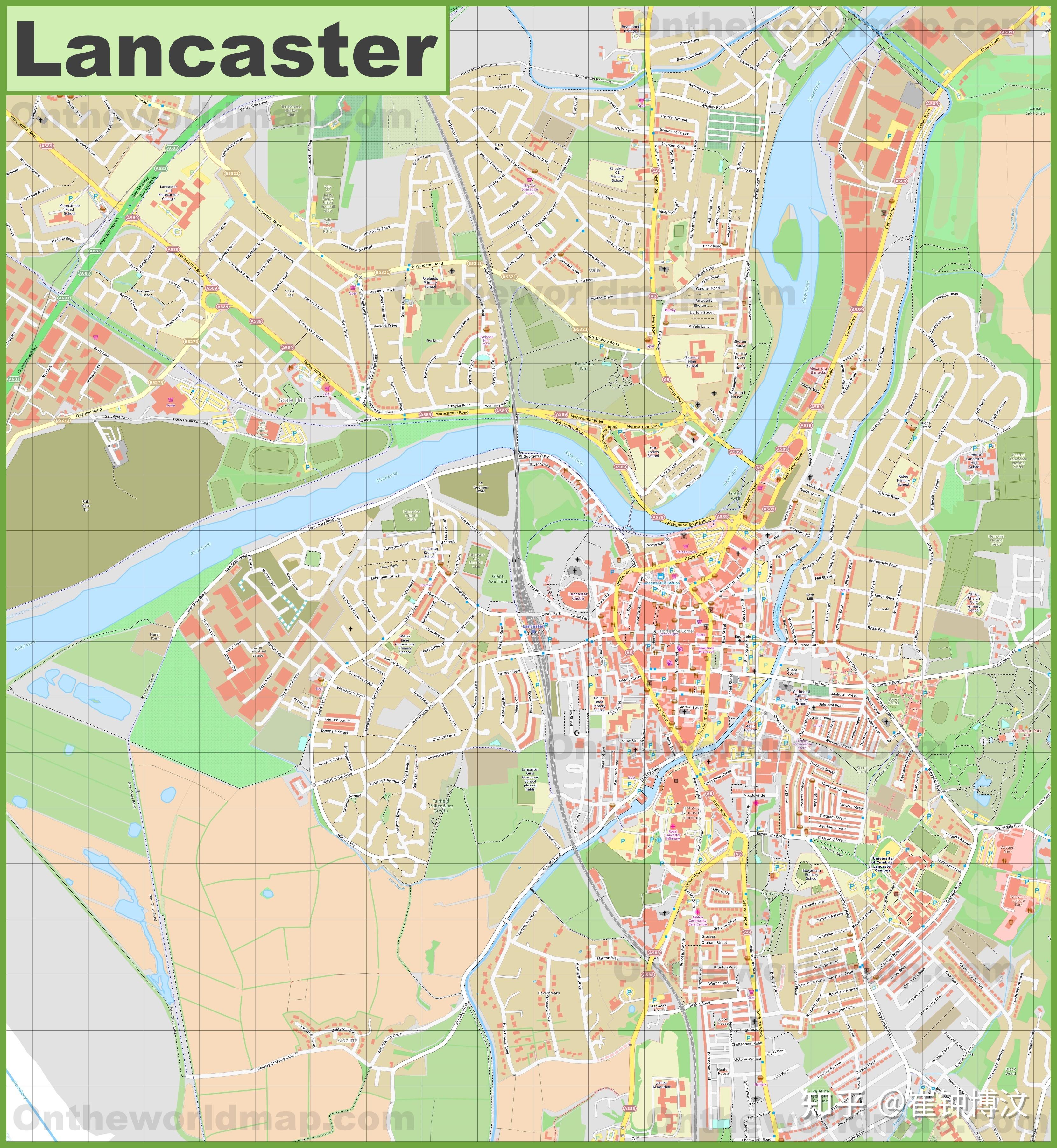 【英国地图】兰卡斯特相关的城市地图 67676767