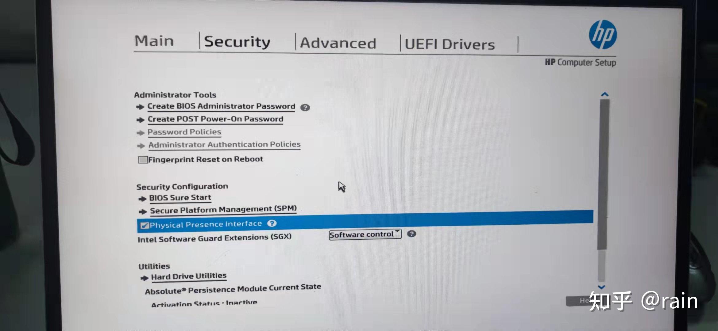 Hp tpm2 0 