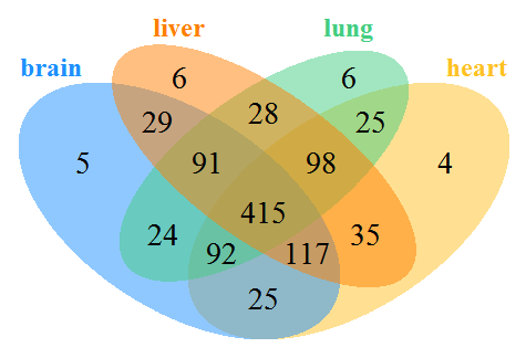 零代码韦恩图,韦恩饼图,upset图,导出交集