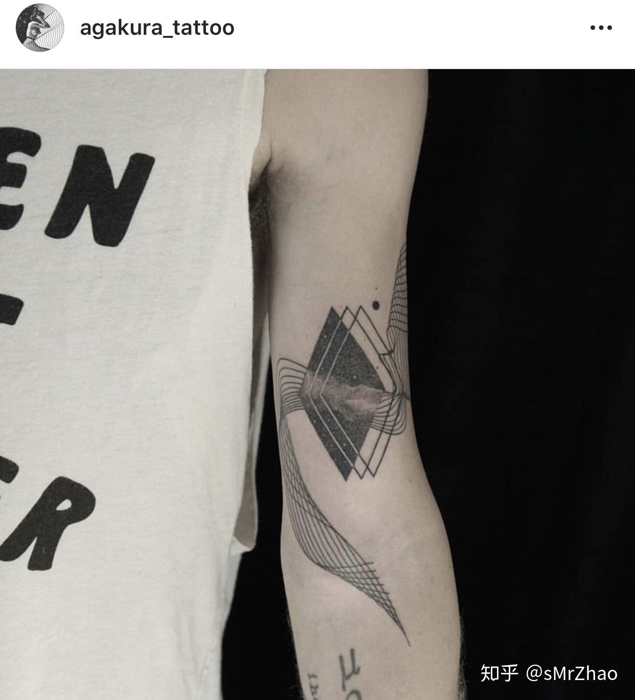 smrzhao纹身推荐第155期黑白几何极简抽象性冷淡纹身