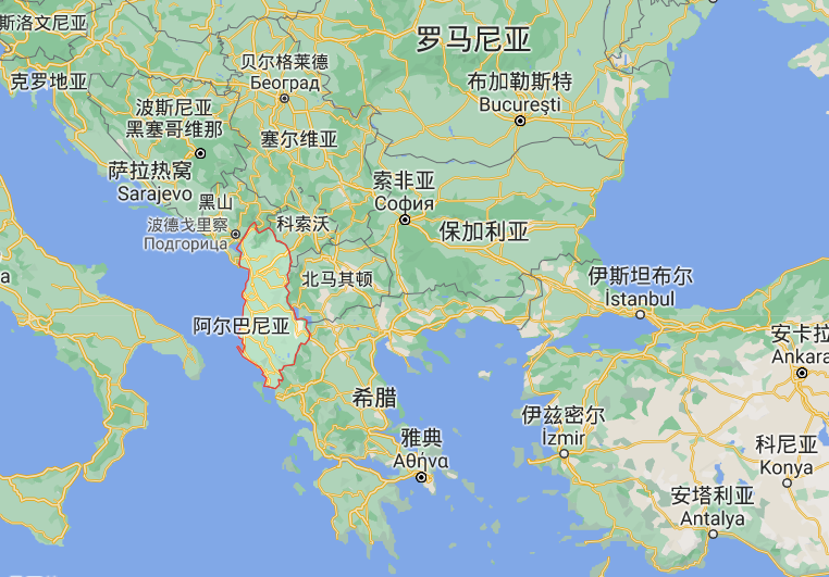 阿尔巴尼亚地图