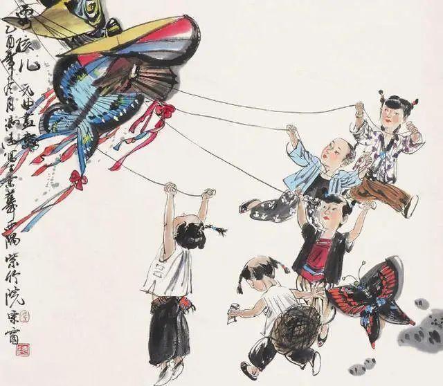 在民间传统,重阳节除了登高,放纸鸢也是一个特色.