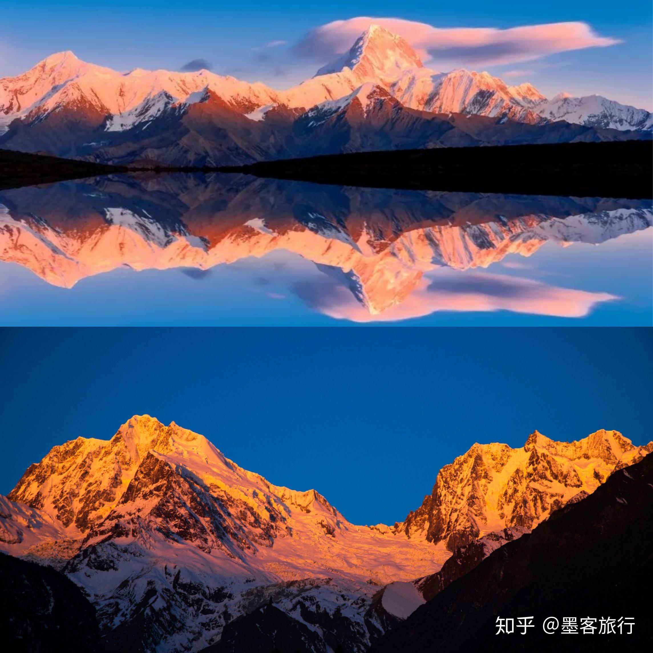 我望着海螺沟的日照金山留下了旅行的第一滴泪初遇川西的那些故事