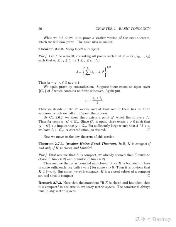 2728海涅博雷尔定理rk上的紧集波尔查诺维尔特拉斯定理完备集康托集