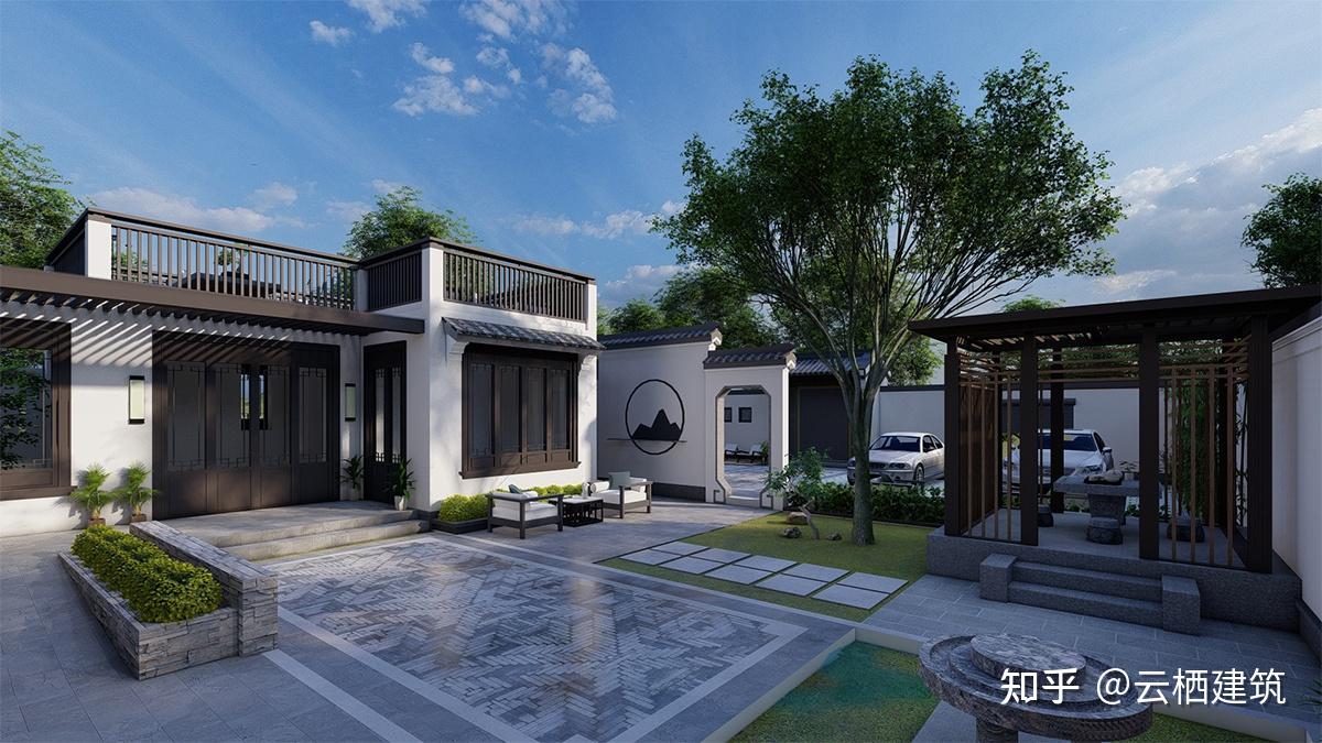 云栖建筑1382210m的一层新中式别墅业主给父母的养老房