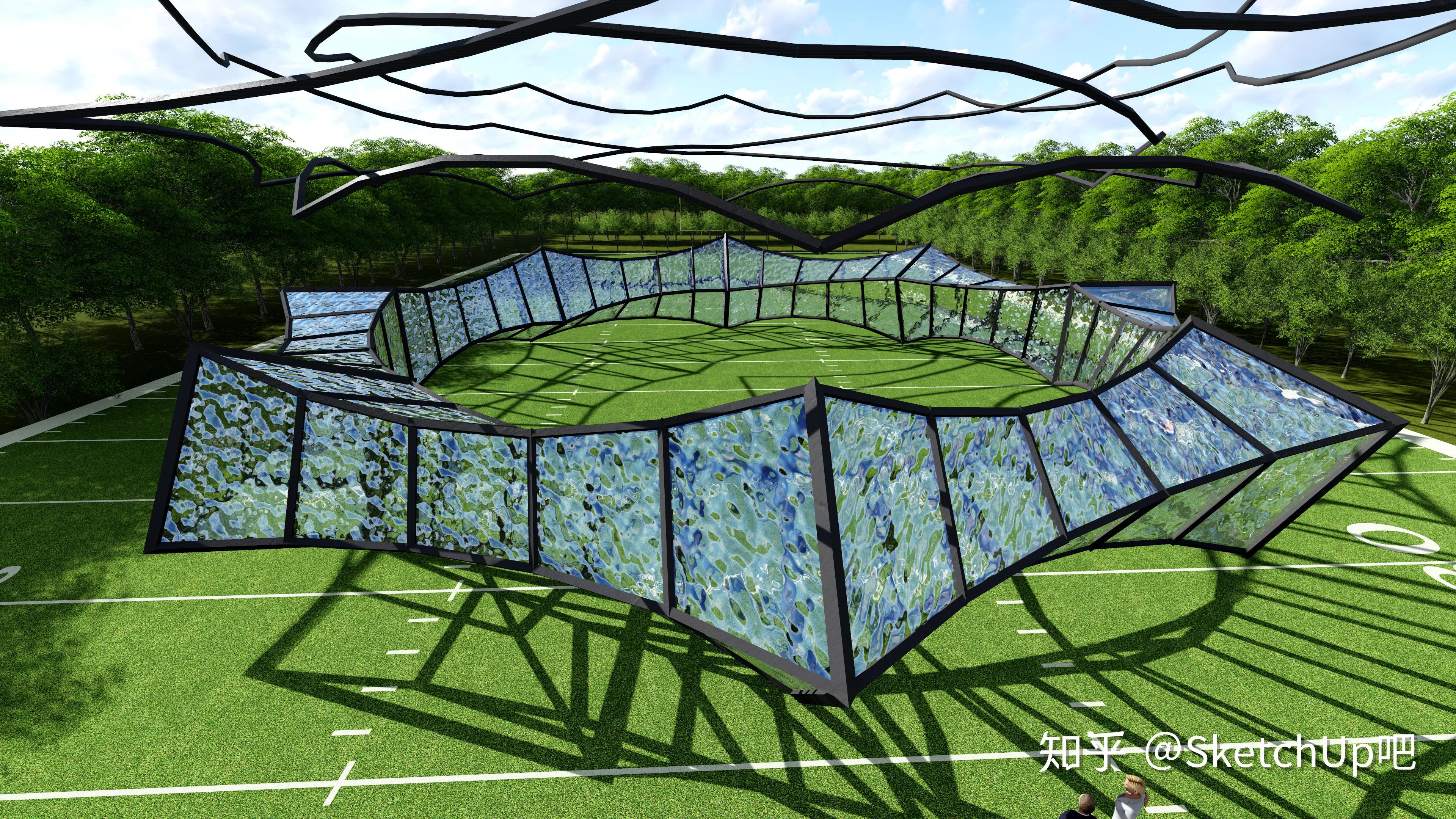 看完即会的sketchup异形景观廊架建模教程