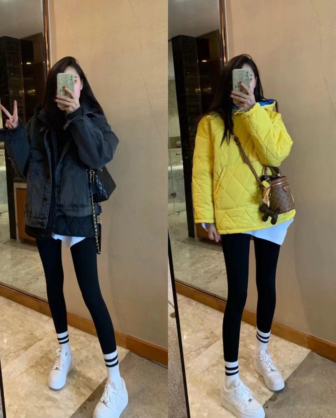 鲨鱼裤中袜小白鞋这才是开春最佳搭配时髦洋气还显腿长