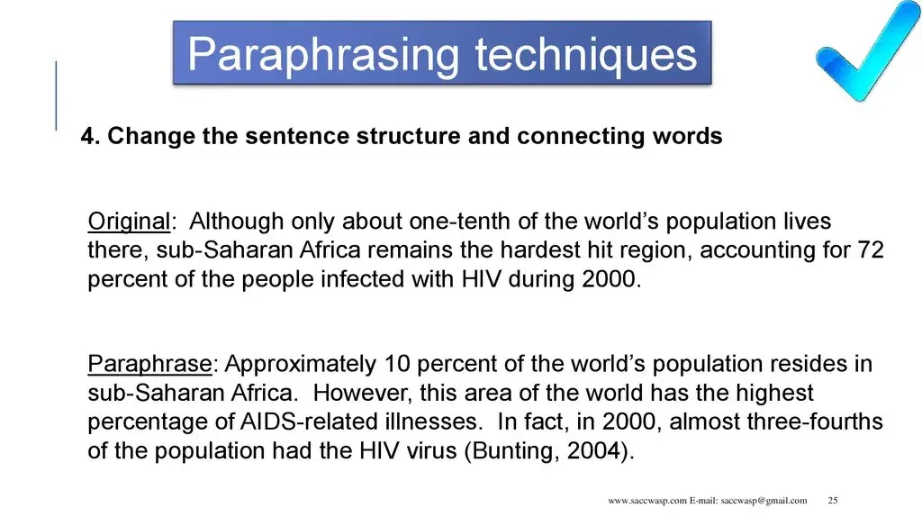 paraphrasing需要注意的点