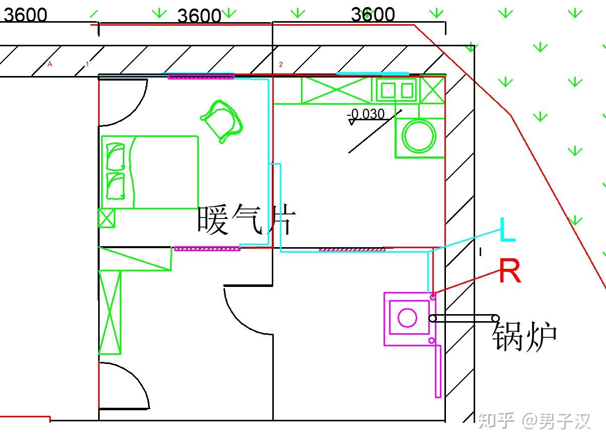 暖气片图纸平面图图片