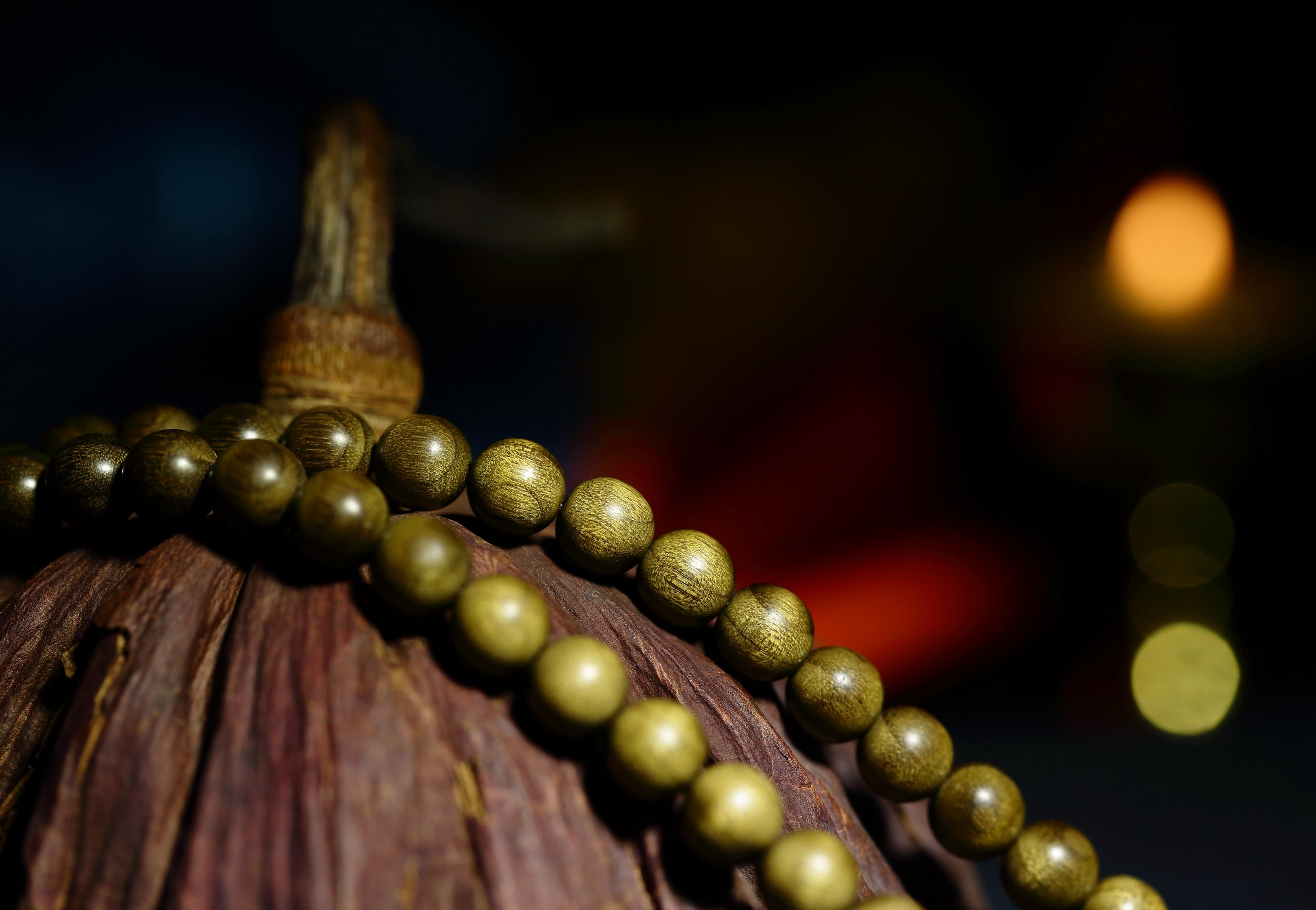 来自工匠的喜悦!千年乌木阴沉金丝楠木佛珠