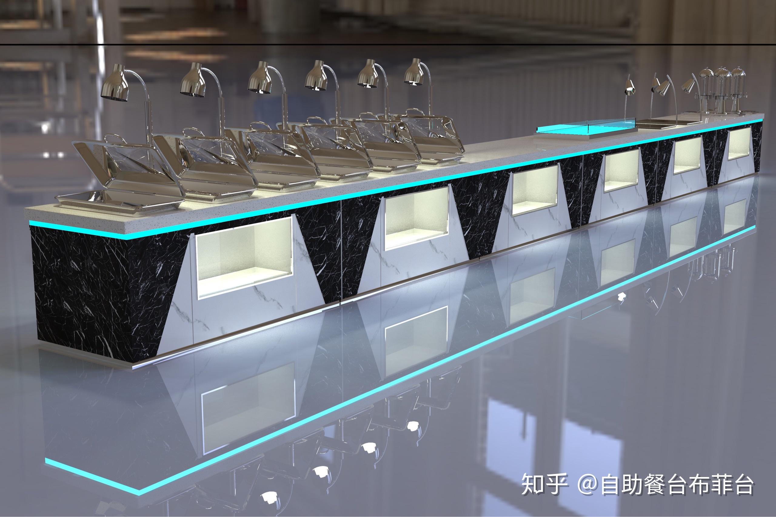 机关单位自助取餐台设计效果图