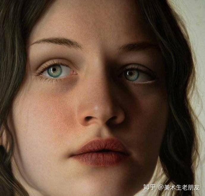 超写实油画头像,清晰可见的肤质,吃惊05!这不就是我们自己的皮肤吗?
